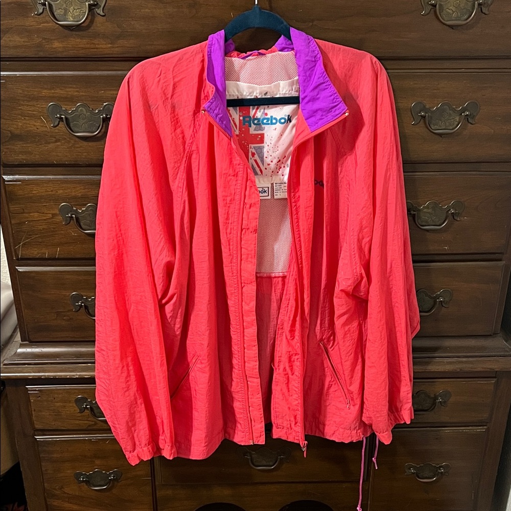 Reebok 90s Magenta and Purple Vintage Windbreaker
